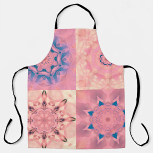 Set of abstract pastel fractals with kaleidoscopic apron