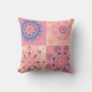 Set of abstract pastel fractals with kaleidoscopic cushion