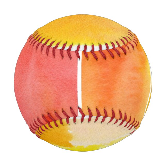 Set of abstract  watercolor hand painted baseball (Front)