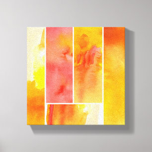 Set of abstract  watercolor hand painted canvas print