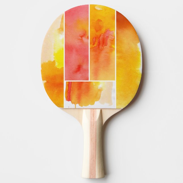 Set of abstract  watercolor hand painted ping pong paddle (Front)