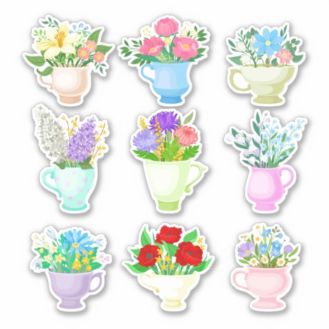 Set of bouquets sticker (Front)