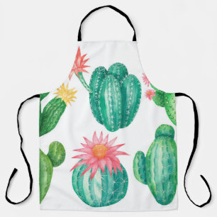 Set of cacti with flowers. Isolated elements on a Apron