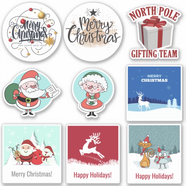 Set of Christmas stickers (Front)