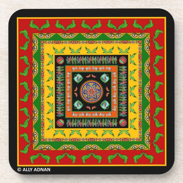 Set of Coasters Inspired by Truck Art - 1 (Front)