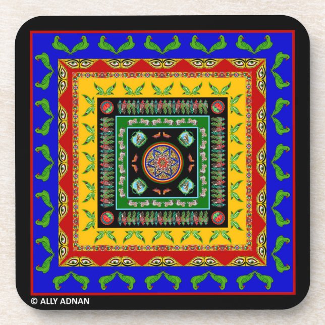 Set of Coasters Inspired by Truck Art - 3 (Front)