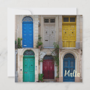 Set of colorful front doors in Malta