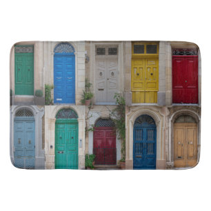 Set of colorful front doors in Malta Bath Mat
