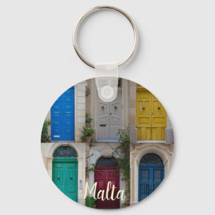 Set of colorful front doors in Malta Key Ring