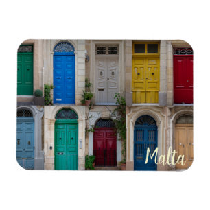 Set of colorful front doors in Malta Magnet