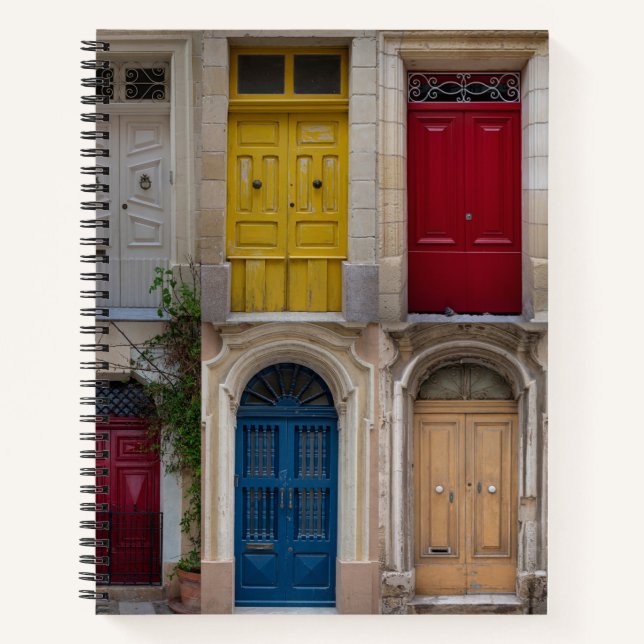 Set of colorful front doors in Malta Notebook (Front)