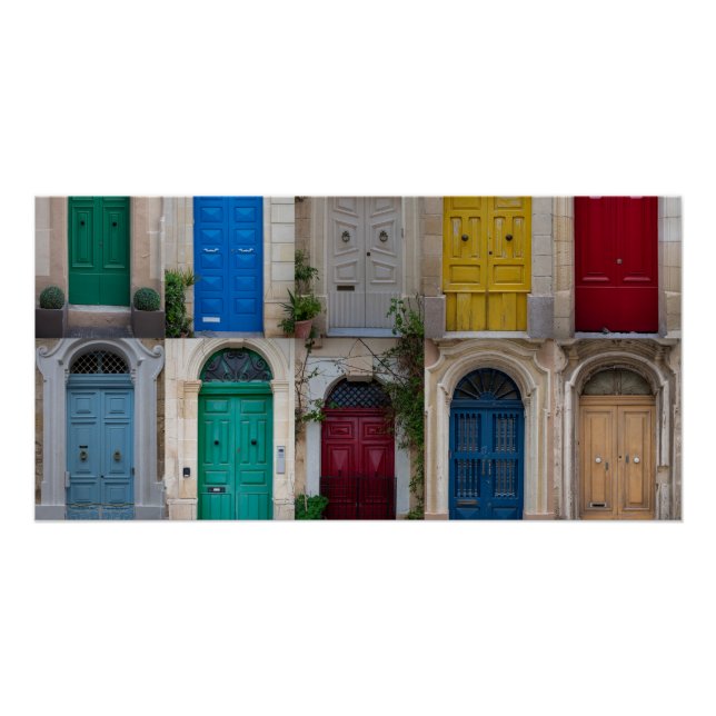 Set of colorful front doors in Malta Poster (Front)