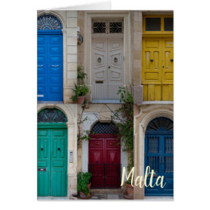 Set of colourful front doors in Malta