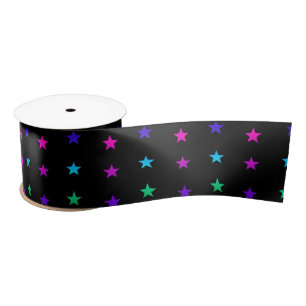 Set of Colourful Stars Satin Ribbon
