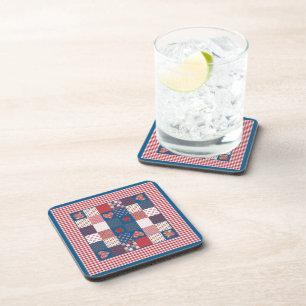 Set of Cork-backed Coasters: Deep Red Roses Coaster