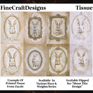 Set Of Cute Vintage Framed Rabbits EV2L Decoupage Tissue Paper