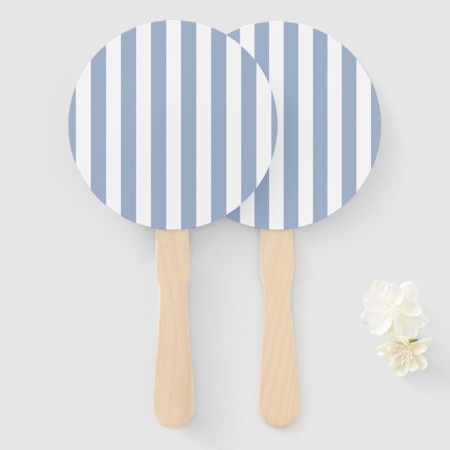 Set of Fans Baby Blue & White Stripe (Front and Back)
