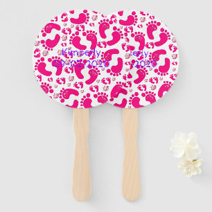 Set of Fans Baby Pink Feet Girl