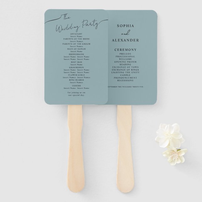 Set of Fans for a wildflower wedding. (Front and Back)