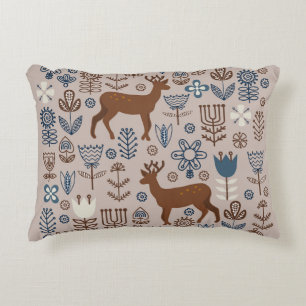 Set of flower elements in the Scandinavian style,  Decorative Cushion