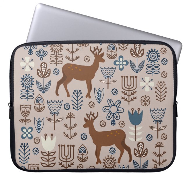Set of flower elements in the Scandinavian style,  Laptop Sleeve (Front)