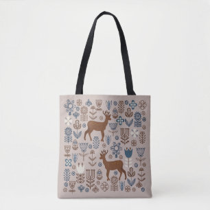 Set of flower elements in the Scandinavian style, Tote Bag