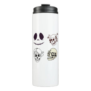 Set of Four Unique Skull Illustrations Thermal Tumbler