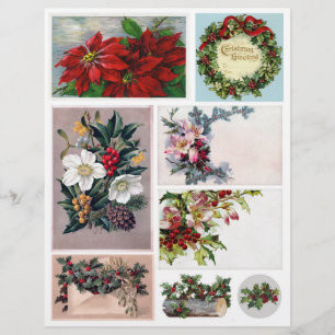 Set of Genuine Vintage Victorian Era Flower Labels