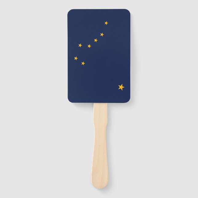Set of hand fan with flag of Alaska, USA (Front)