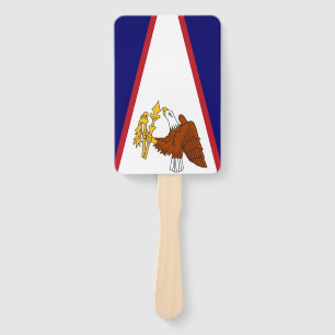 Set of hand fan with flag of American Samoa, USA