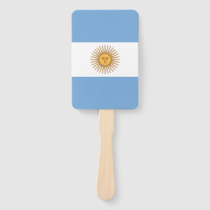 Set of hand fan with flag of Argentina