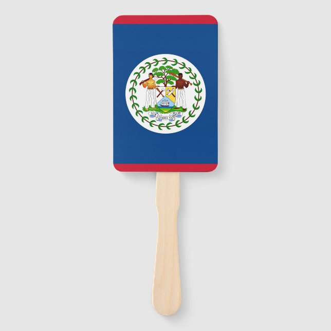 Set of hand fan with flag of Belise (Front)
