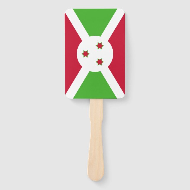 Set of hand fan with flag of Burundi (Front)