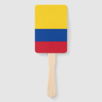Set of hand fan with flag of Colombia