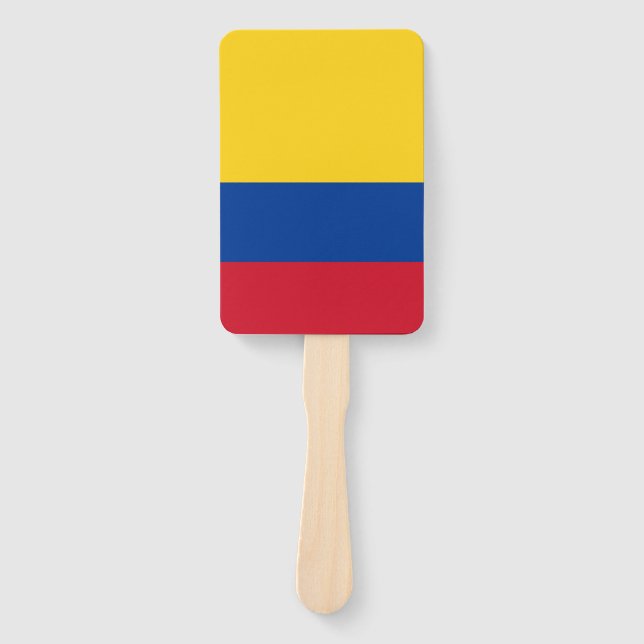 Set of hand fan with flag of Colombia (Front)