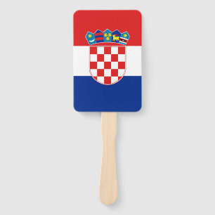 Set of hand fan with flag of Croatia