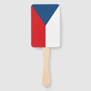 Set of hand fan with flag of Czechia