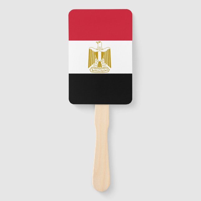 Set of hand fan with flag of Egypt (Front)