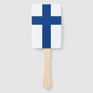 Set of hand fan with flag of Finland