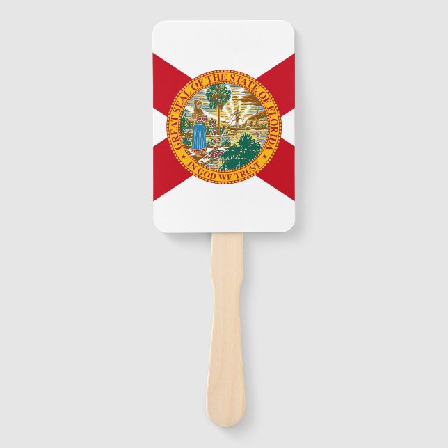 Set of hand fan with flag of Florida, USA (Front)