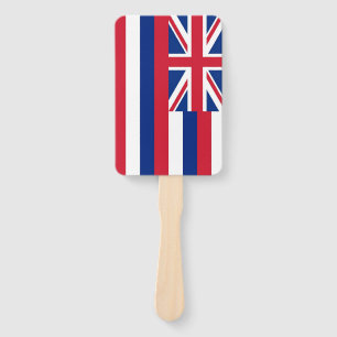 Set of hand fan with flag of Hawaii, USA