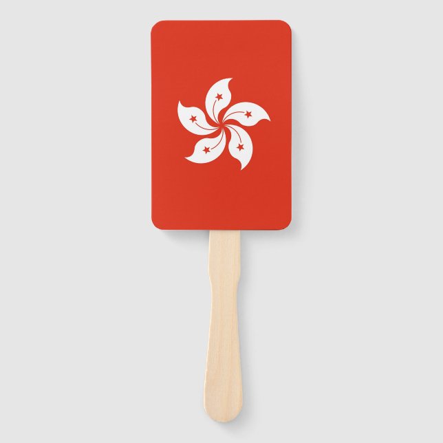 Set of hand fan with flag of Hong Kong (Front)