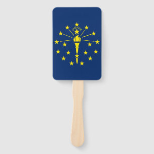 Set of hand fan with flag of Indiana State, USA