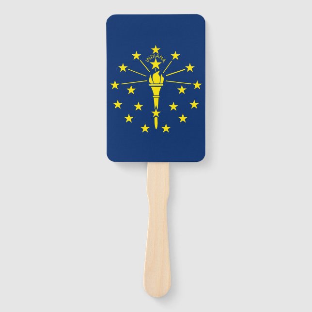 Set of hand fan with flag of Indiana State, USA (Front)