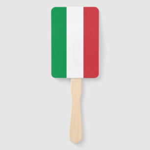 Set of hand fan with flag of Italy
