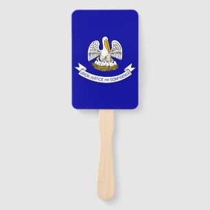 Set of hand fan with flag of Louisiana State, USA