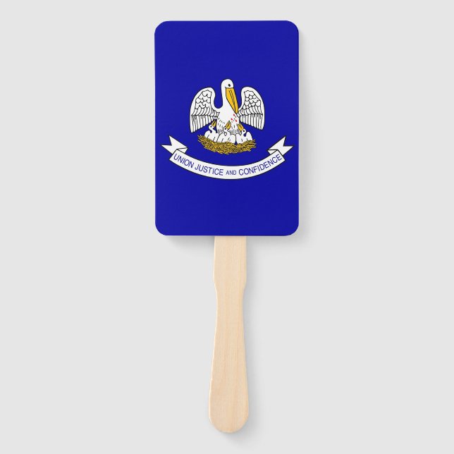 Set of hand fan with flag of Louisiana State, USA (Front)