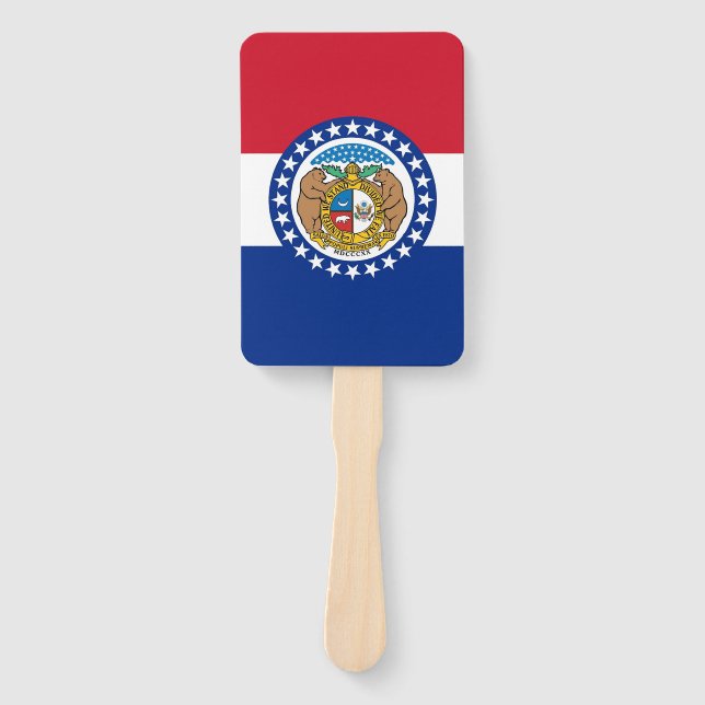 Set of hand fan with flag of Missouri, USA (Front)