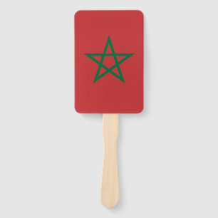 Set of hand fan with flag of Morocco