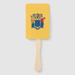 Set of hand fan with flag of New Jersey, USA